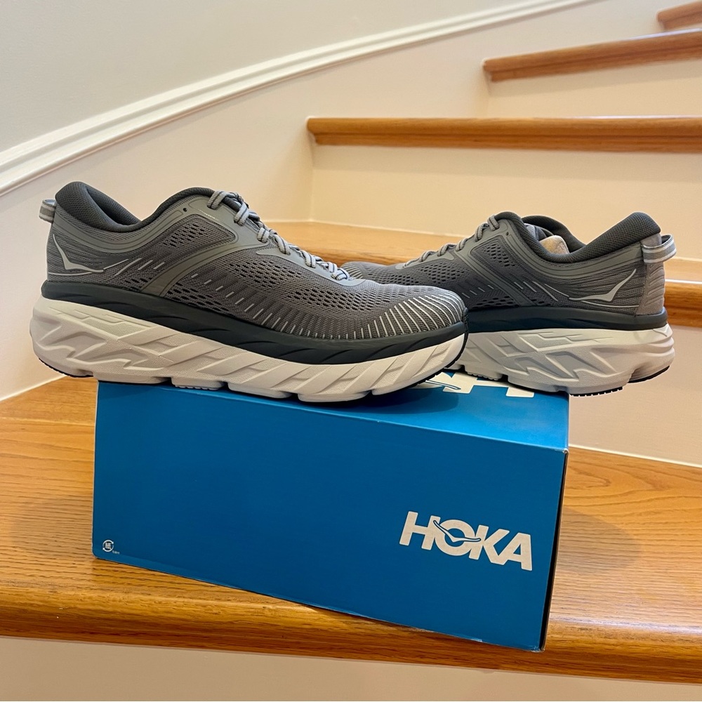 NWT Hoka Bondi 7 Wild Dove Grey / Dark Shadow Hoka One One - Picture 7 of 14